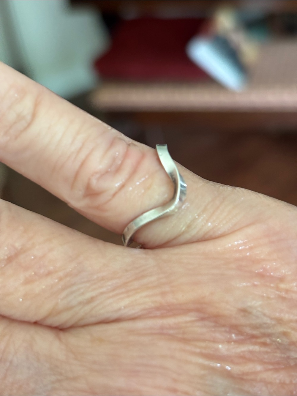 Minimalist Curved Sterling Silver Band Ring - handmade